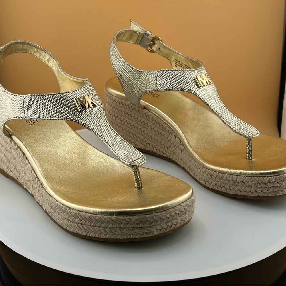 MICHAEL MICHAEL KORS LANEY PALE GOLD WOMEN'S SANDALS IN LEATHER